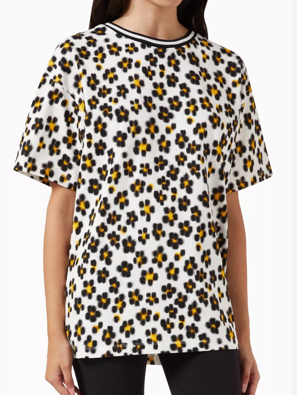Kenzo Paris Hana leopard flloral oversized t shirt women’s size XS cotton blend